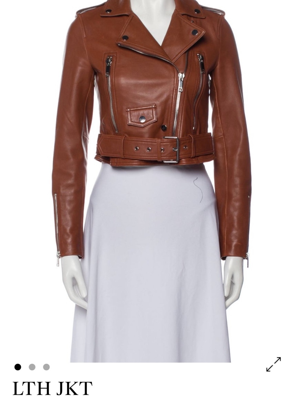 Leather Moto Jacket - Brown
